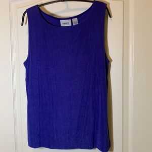 Chico’s Dark Purple Boat Neck Tank Travelers Collection